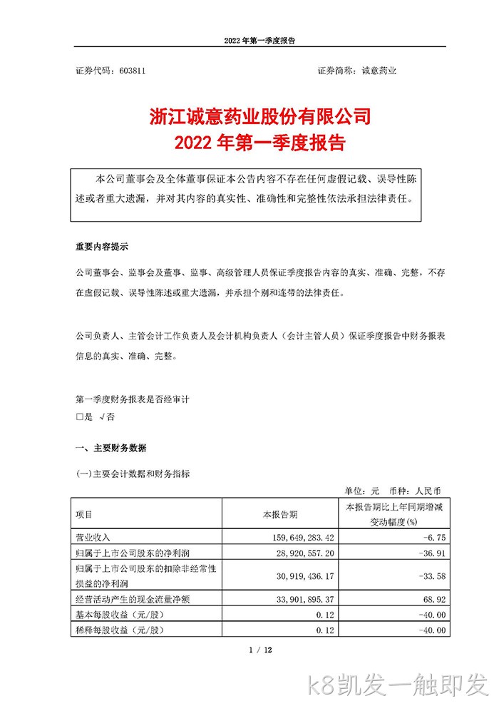 k8凯发一触即发2022年第一季度✿报告_页面_01